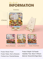 Dollhouse Miniature with Furniture Kit Handmade DIY House Model for Teens mature-themed Gift (Lucky Market)