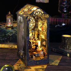 Detective Agency Wooden Puzzle Book Nook Shelf Insert