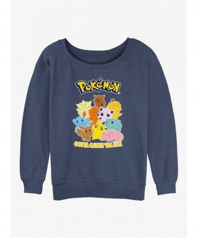 Sale Item Pokemon Catch 'Em All Girls Slouchy Sweatshirt $11.62 Sweatshirts