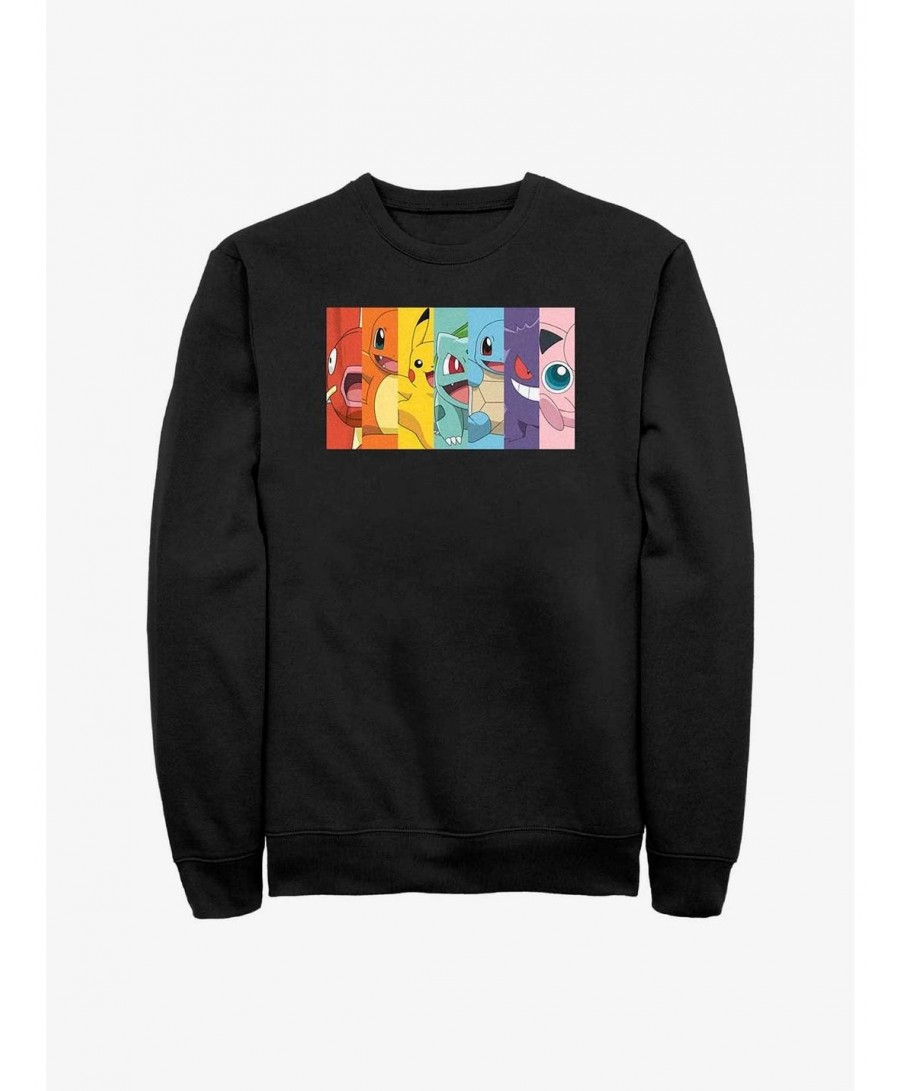 Pre-sale Discount Pokemon Rainbow Panels Sweatshirt $10.33 Sweatshirts