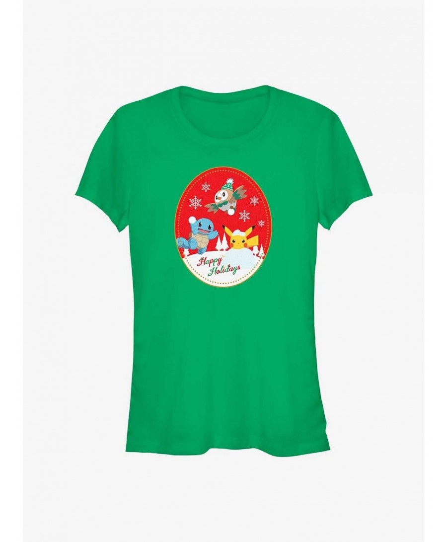 Value for Money Pokemon Happy Holiday Snow Day Girls T-Shirt $6.80 T-Shirts