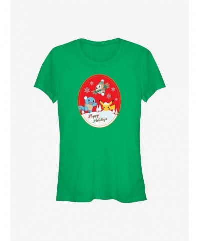 Value for Money Pokemon Happy Holiday Snow Day Girls T-Shirt $6.80 T-Shirts