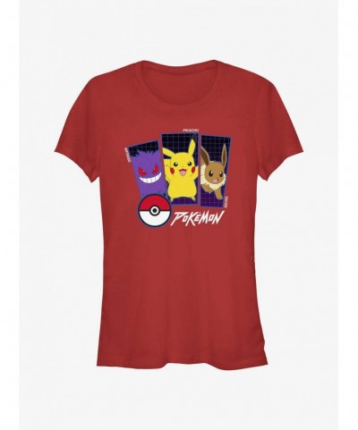 Wholesale Pokemon Trio Gengar, Pikachu, and Eevee Girls T-Shirt $8.37 T-Shirts