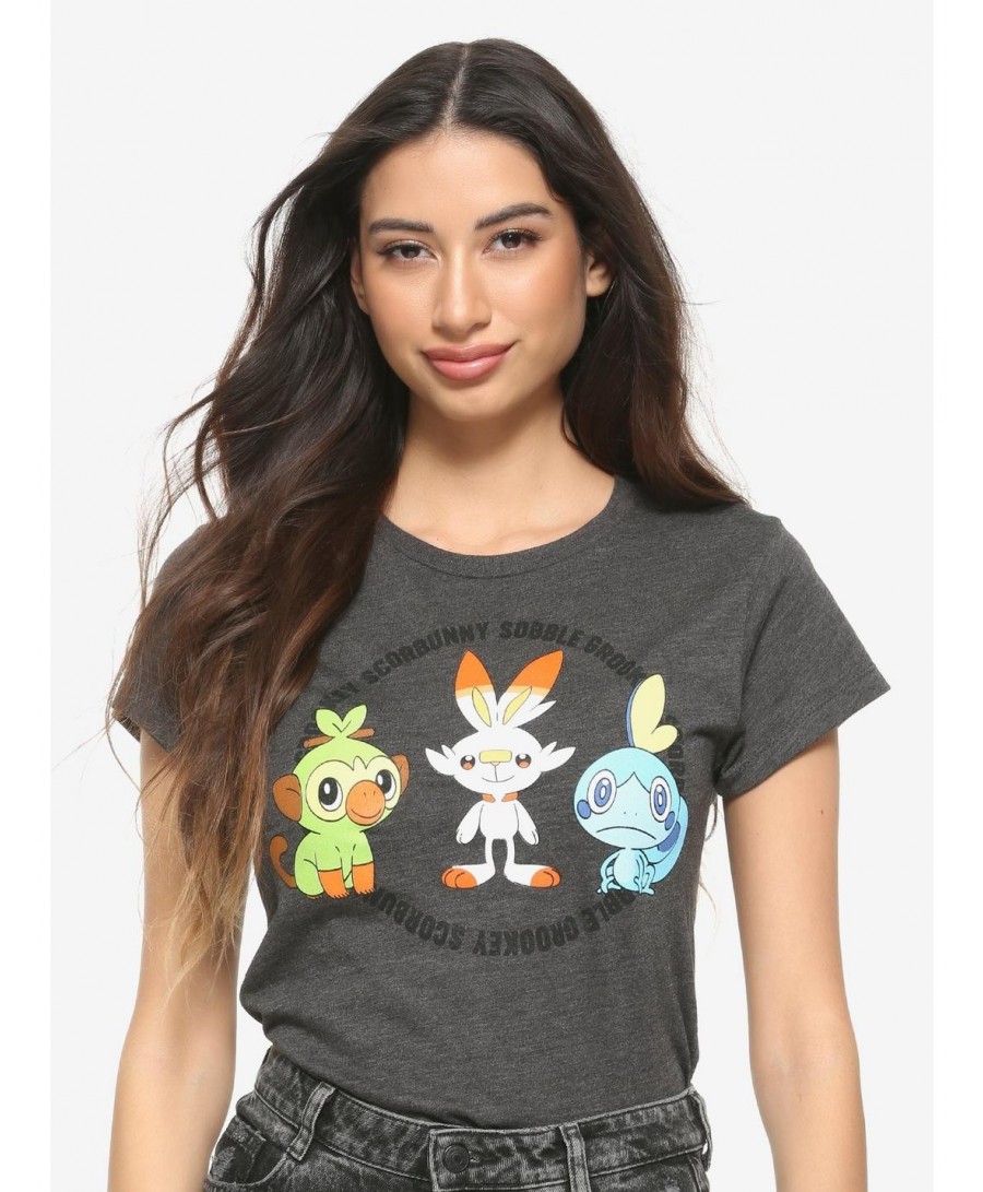 Trendy Pokemon Sword And Shield Starter Trio Girls T-Shirt $9.85 T-Shirts