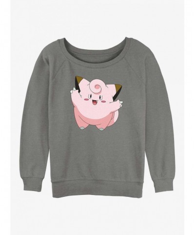 Trendy Pokemon Clefairy Girls Slouchy Sweatshirt $10.33 Sweatshirts