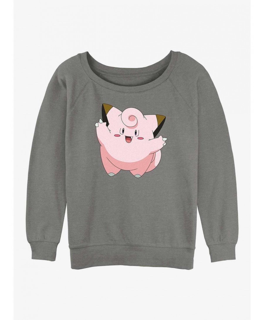 Trendy Pokemon Clefairy Girls Slouchy Sweatshirt $10.33 Sweatshirts