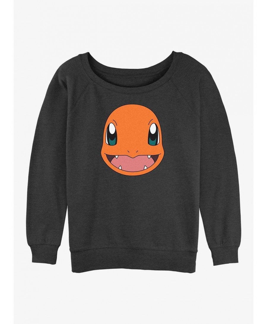 Festival Price Pokemon Charmander Face Girls Slouchy Sweatshirt $8.01 Sweatshirts