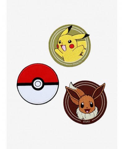 Absolute Discount Pokemon Pikachu Eevee Poke Ball Patch Set $2.98 Others