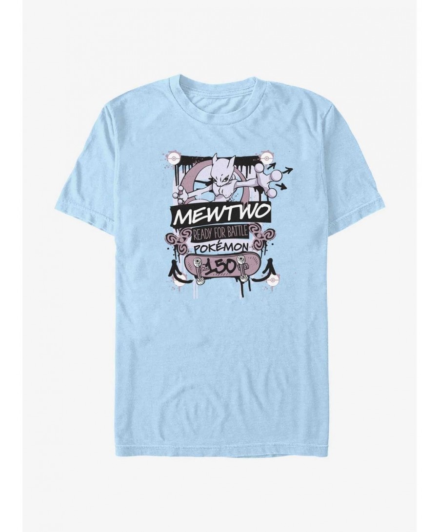 Limited-time Offer Pokemon Mewtwo Ready For Battle T-Shirt $5.19 T-Shirts