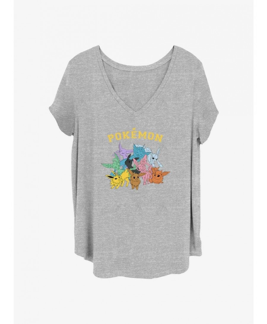 Sale Item Pokemon Gotta Catch Eeveelutions Girls T-Shirt Plus Size $9.91 T-Shirts