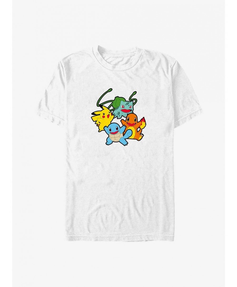 Pre-sale Pokemon Classic Group Pikachu, Squirtle, Bulbasaur, and Charmander Big & Tall T-Shirt $10.26 T-Shirts