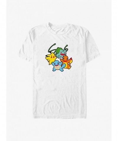 Pre-sale Pokemon Classic Group Pikachu, Squirtle, Bulbasaur, and Charmander Big & Tall T-Shirt $10.26 T-Shirts