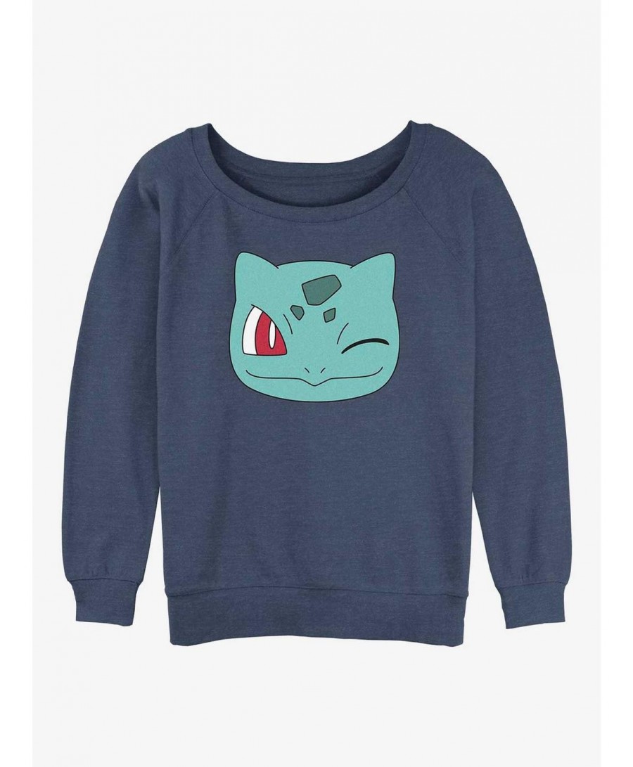 Wholesale Pokemon Bulbasaur Face Girls Slouchy Sweatshirt $10.59 Sweatshirts