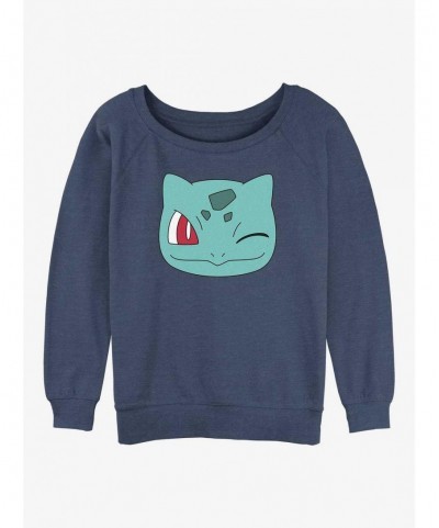 Wholesale Pokemon Bulbasaur Face Girls Slouchy Sweatshirt $10.59 Sweatshirts