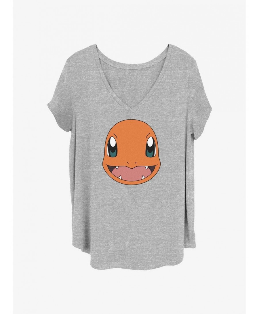 High Quality Pokemon Charmander Face Girls T-Shirt Plus Size $6.68 T-Shirts