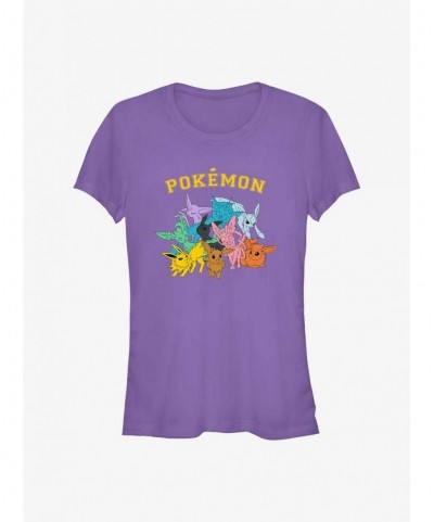 Discount Sale Pokemon Gotta Catch Eeveelutions Girls T-Shirt $6.27 T-Shirts