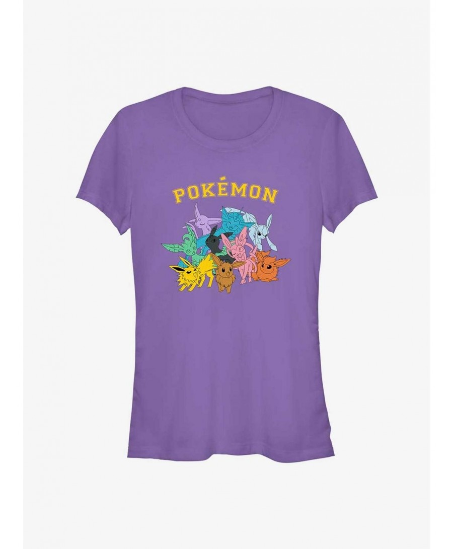 Discount Sale Pokemon Gotta Catch Eeveelutions Girls T-Shirt $6.27 T-Shirts