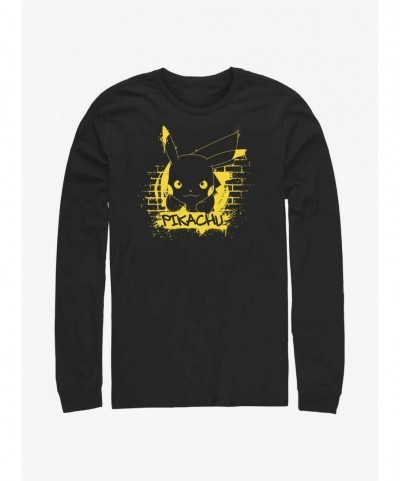 Premium Pokemon Pikachu Graffiti Long-Sleeve T-Shirt $9.21 T-Shirts