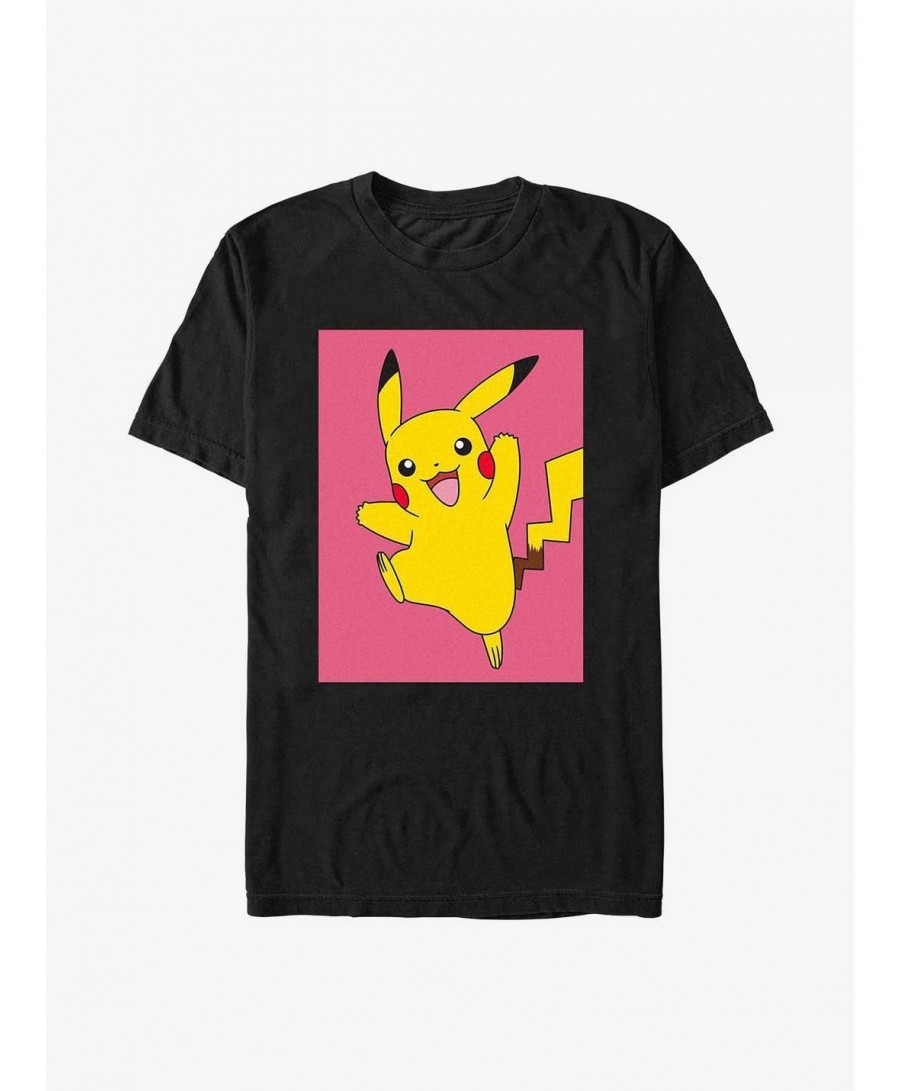 Hot Selling Pokemon Pikachu Leap Poster T-Shirt $6.86 T-Shirts