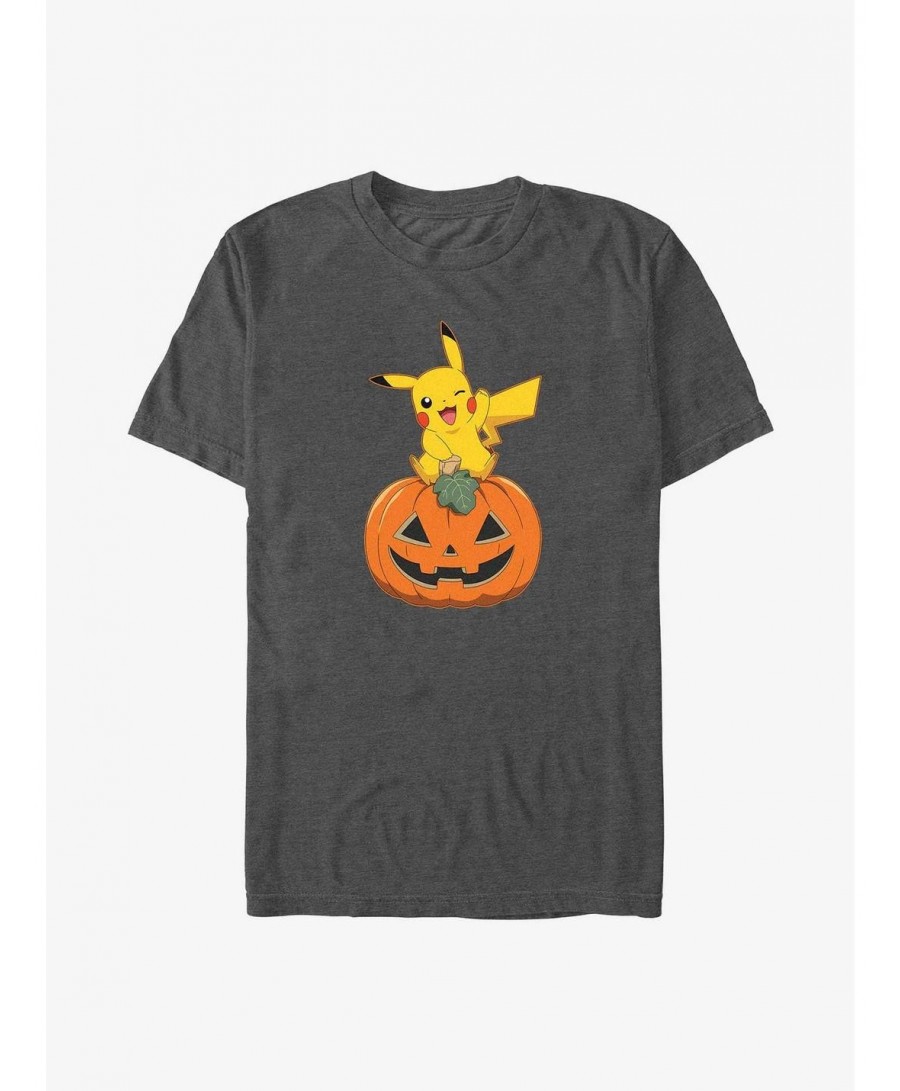 Exclusive Pokemon Pikachu Pumpkin Big & Tall T-Shirt $9.84 T-Shirts