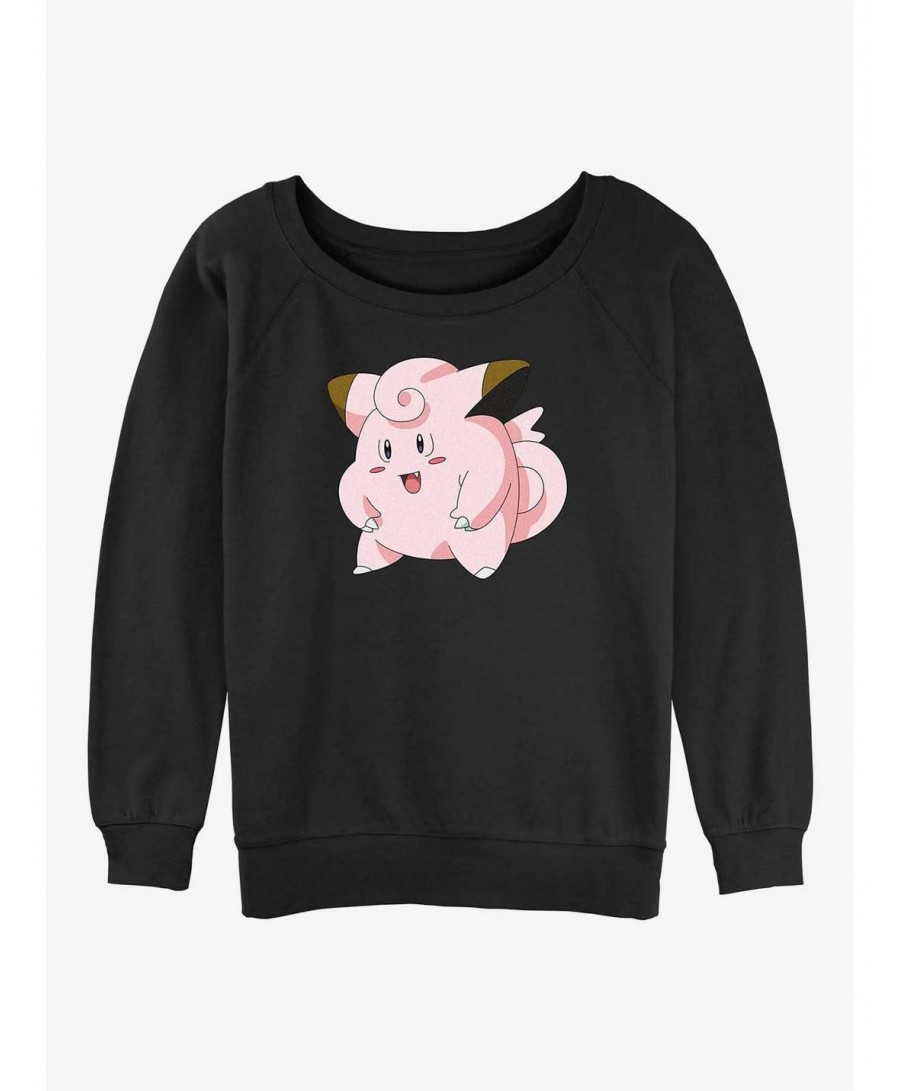 New Arrival Pokemon Clefairy Pose Girls Slouchy Sweatshirt $12.40 Sweatshirts