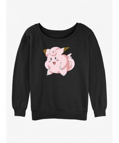 New Arrival Pokemon Clefairy Pose Girls Slouchy Sweatshirt $12.40 Sweatshirts