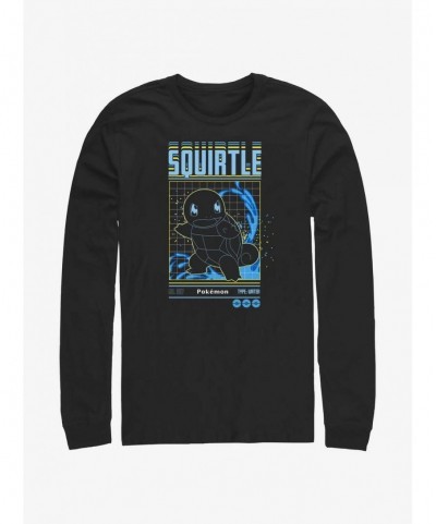 Limited Time Special Pokemon Squirtle Grid Long-Sleeve T-Shirt $8.29 T-Shirts