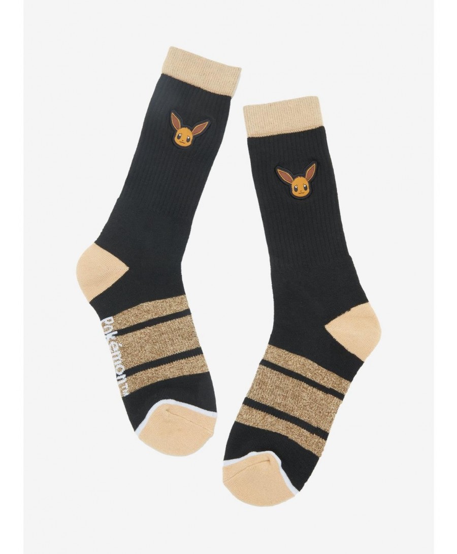 Huge Discount Pokemon Eevee Patch Crew Socks $2.62 Socks