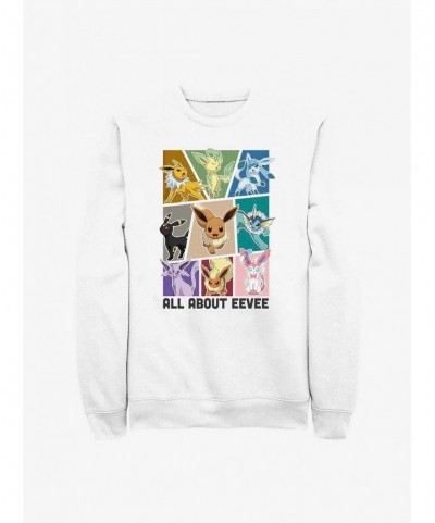 Low Price Pokemon All About Eevee Sweatshirt $8.78 Sweatshirts