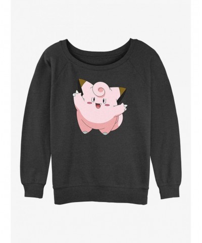 Low Price Pokemon Clefairy Girls Slouchy Sweatshirt $12.92 Sweatshirts