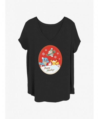 Special Pokemon Holiday Badge Squirtle, Rowlet, & Pikachu Girls T-Shirt Plus Size $9.71 T-Shirts