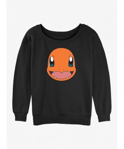 High Quality Pokemon Charmander Face Girls Slouchy Sweatshirt $12.66 Sweatshirts