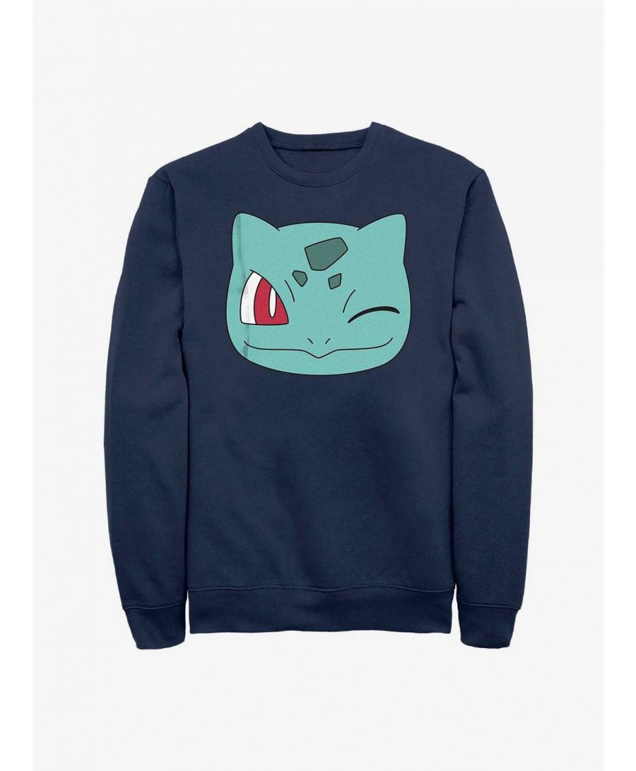 Huge Discount Pokemon Bulbasaur Face Sweatshirt $9.30 Sweatshirts