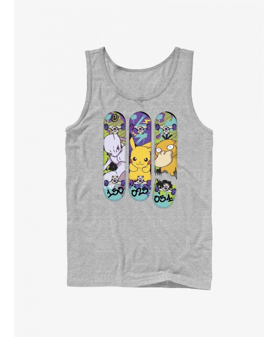 Value for Money Pokemon Mewtwo, Pikachu, and Psyduck Skateboard Deck Art Tank $6.45 Tanks