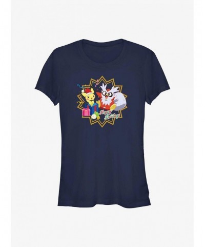 Fashion Pokemon Pichu and Delibird Holiday Party Girls T-Shirt $7.67 T-Shirts