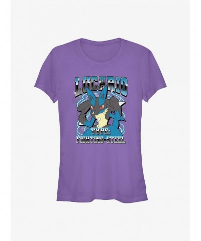 Value Item Pokemon Lucario Fighting Steel Girls T-Shirt $6.27 T-Shirts