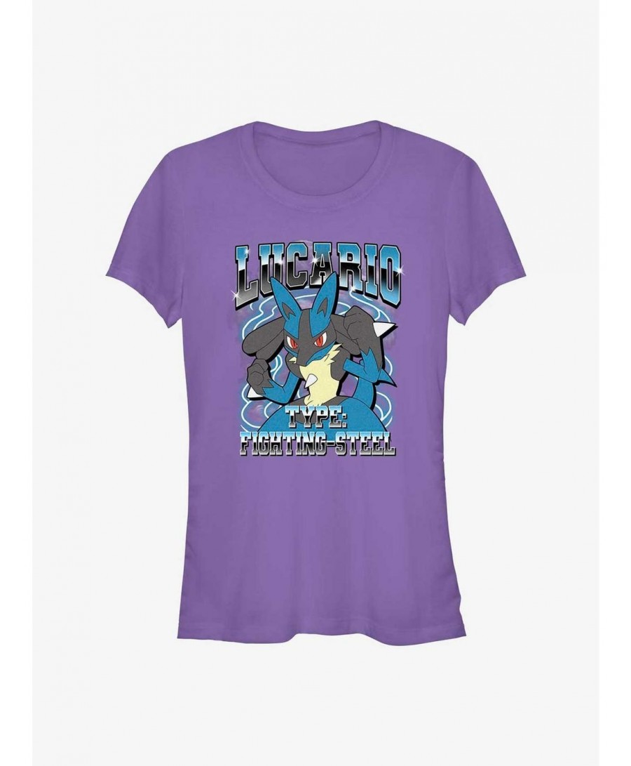 Value Item Pokemon Lucario Fighting Steel Girls T-Shirt $6.27 T-Shirts