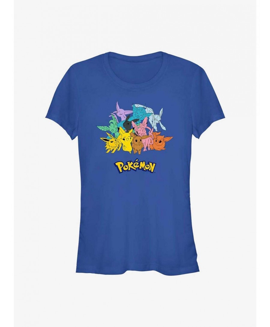 Exclusive Price Pokemon Gotta Catch Eeveelutions Girls T-Shirt $7.15 T-Shirts