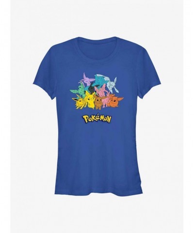 Exclusive Price Pokemon Gotta Catch Eeveelutions Girls T-Shirt $7.15 T-Shirts