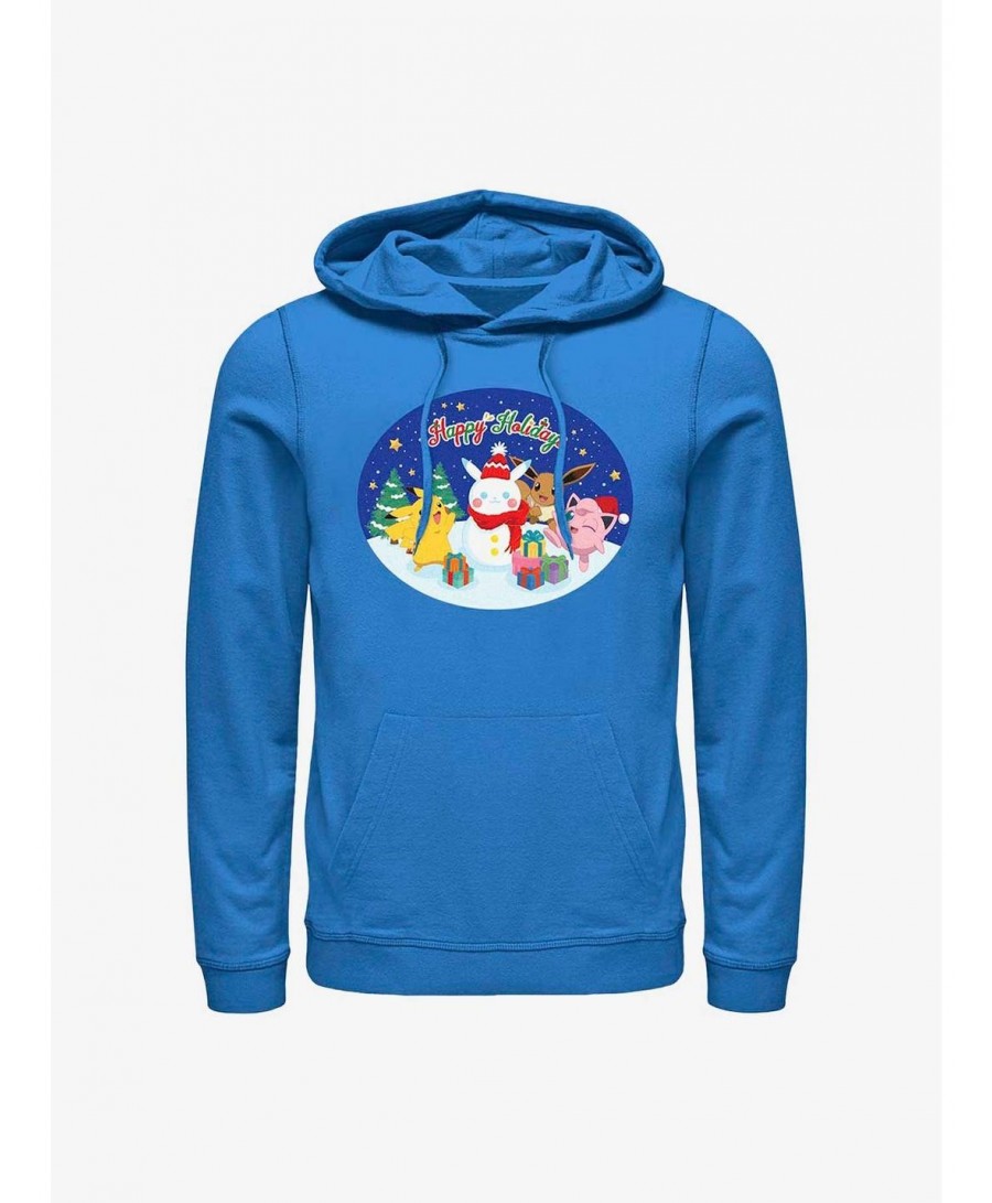 Festival Price Pokemon Happy Holidays Snowman Hoodie $13.20 Hoodies