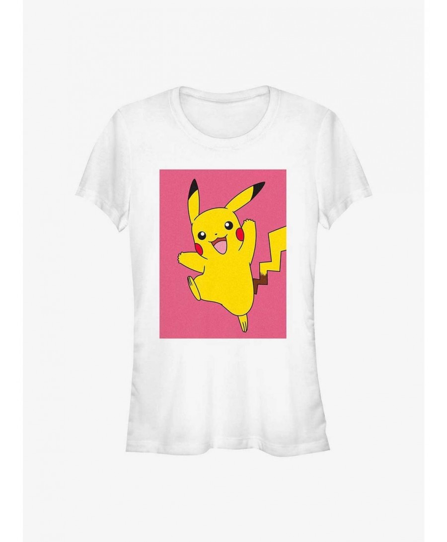 Trendy Pokemon Pikachu Leap Poster Girls T-Shirt $7.32 T-Shirts