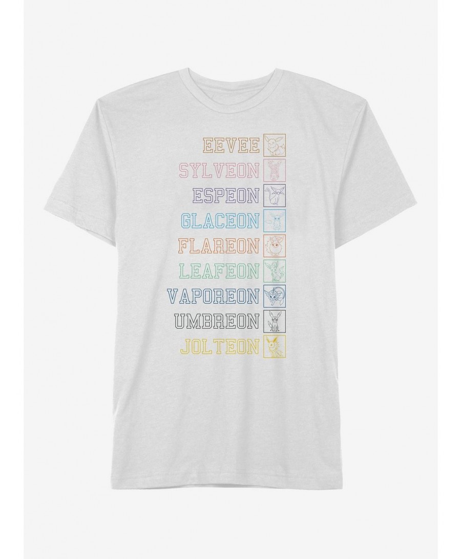 Exclusive Pokemon Eeveelutions List T-Shirt $6.69 T-Shirts