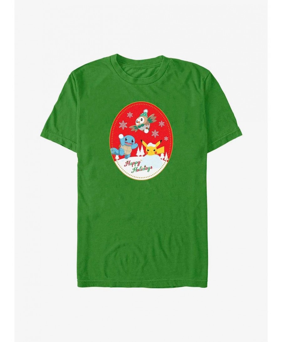 Cheap Sale Pokemon Happy Holiday Snow Day T-Shirt $8.37 T-Shirts