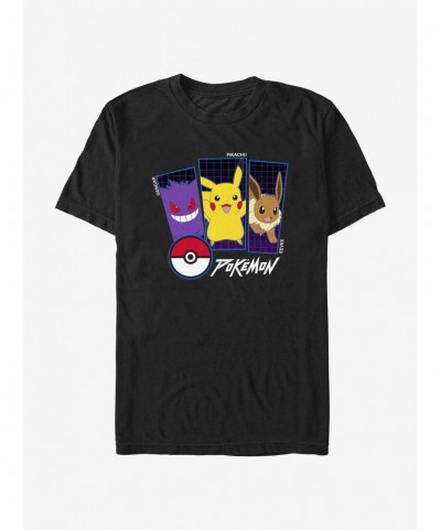 Limited-time Offer Pokemon Trio Gengar, Pikachu, and Eevee T-Shirt $6.69 T-Shirts