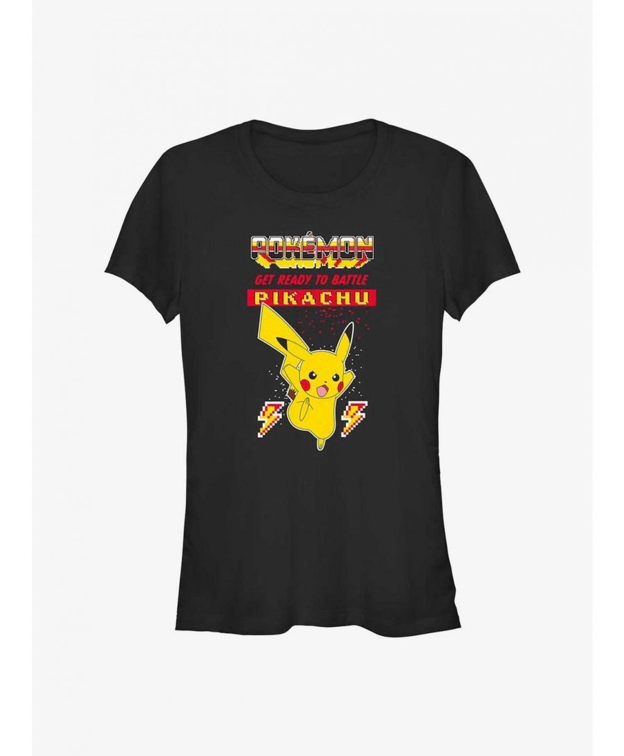 Pre-sale Discount Pokemon Battle Ready Pikachu Girls T-Shirt $6.97 T-Shirts