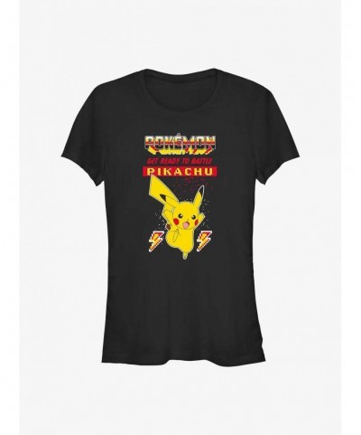 Pre-sale Discount Pokemon Battle Ready Pikachu Girls T-Shirt $6.97 T-Shirts