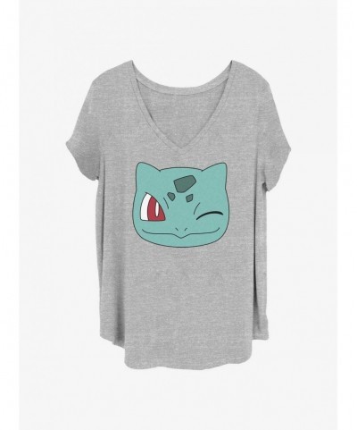 Cheap Sale Pokemon Bulbasaur Face Girls T-Shirt Plus Size $8.90 T-Shirts