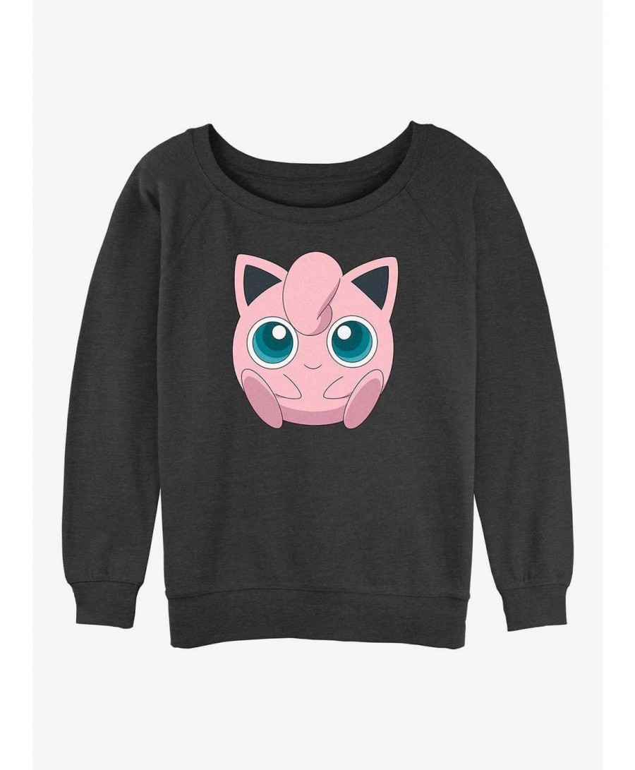 Fashion Pokemon Jigglypuff Face Girls Slouchy Sweatshirt $11.62 Sweatshirts