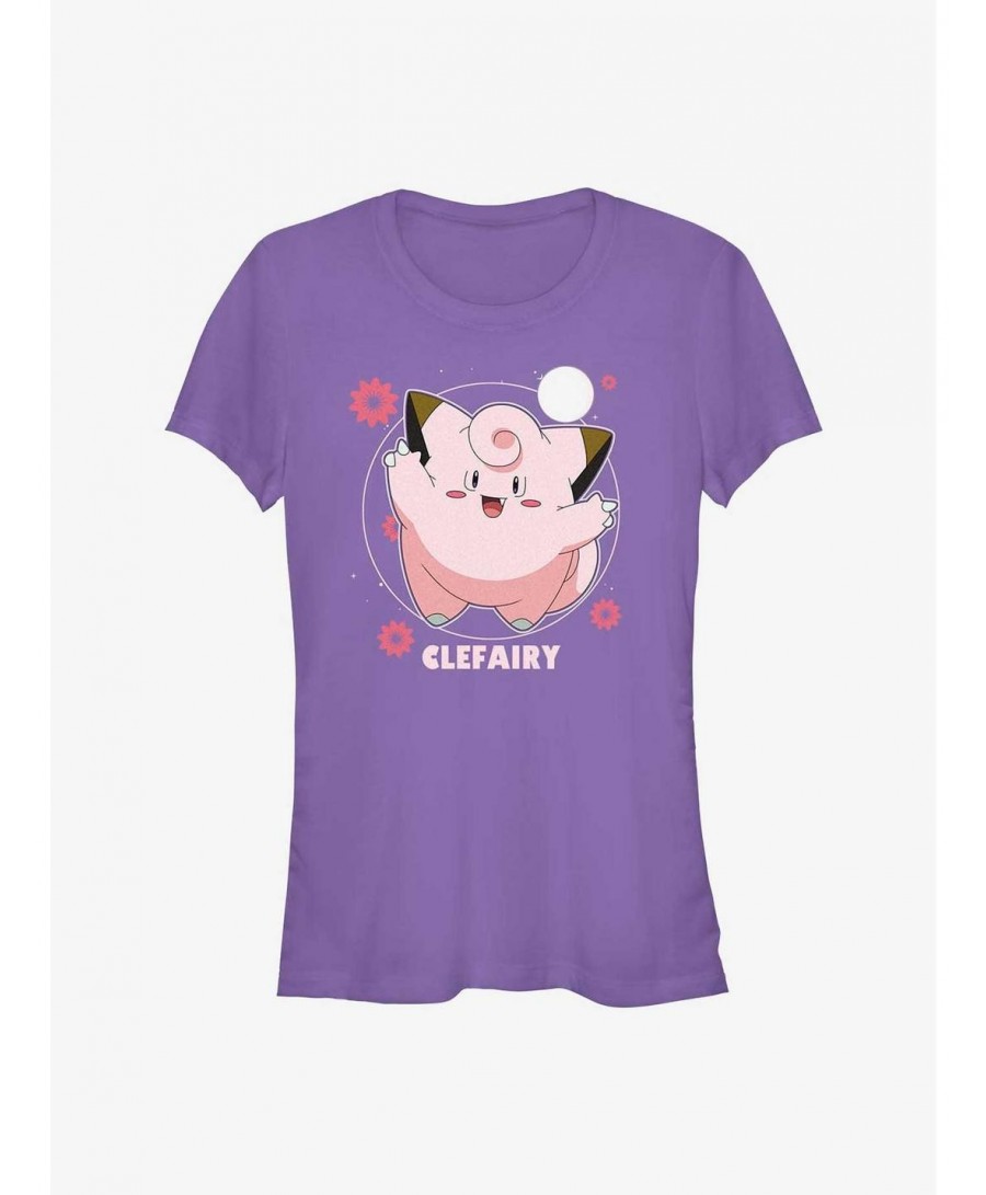 Limited-time Offer Pokemon Clefairy Flowers Girls T-Shirt $5.40 T-Shirts