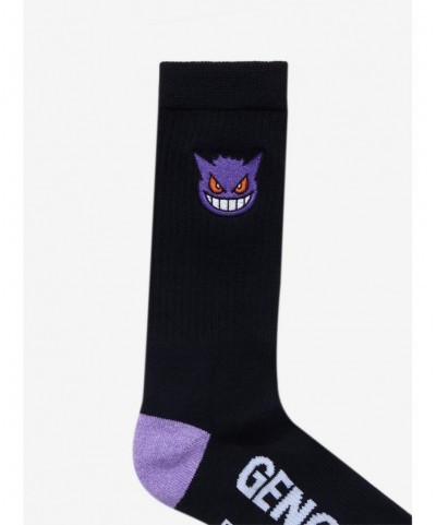 Pre-sale Pokemon Gengar Embroidered Crew Socks $2.87 Socks